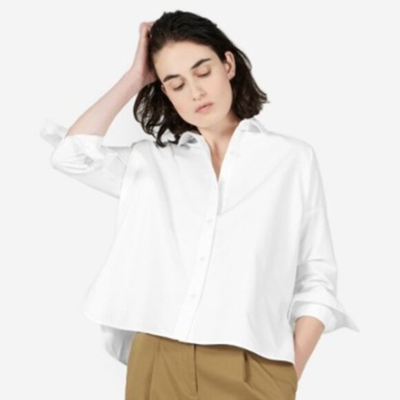 Everlane The Japanese Oxford Long Sleeve Button Down Shirt White 00 - Picture 1 of 8